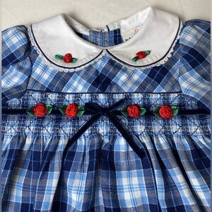 VINTAGE BABY | GIRL | 6-9M | SMOCKED ROMPER | ROSE